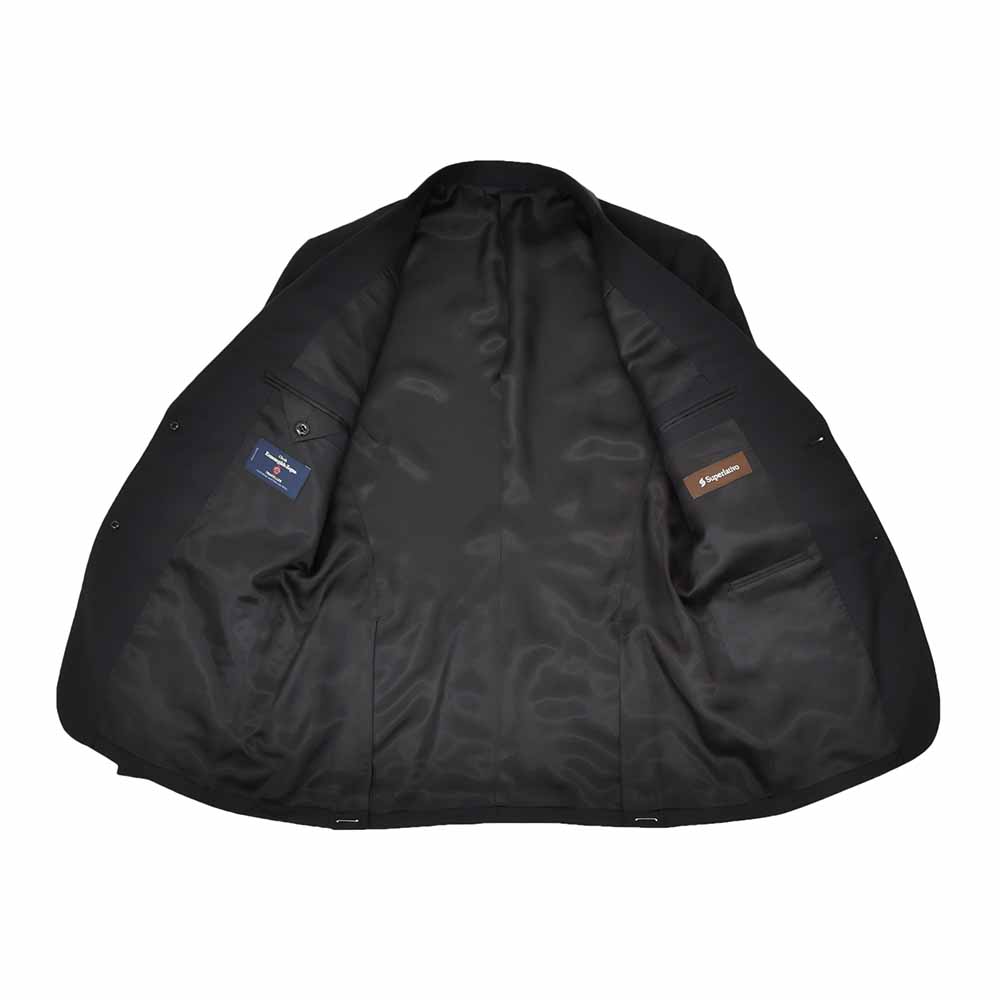 エルメネジルド ゼニア cloth by Ermenegildo Zegna シングルスーツ メンズ 1プリーツスラックス ウール生地 トラベラー ブラック 黒 スペルラティボの画像