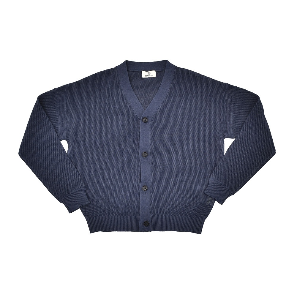 カーディガン メンズ モスステッチニット MOSS STITCH 和紙混紡ポリエステル ネイビー 紺 【URBAN RESEARCH】 リラックスフィット 国内正規品
