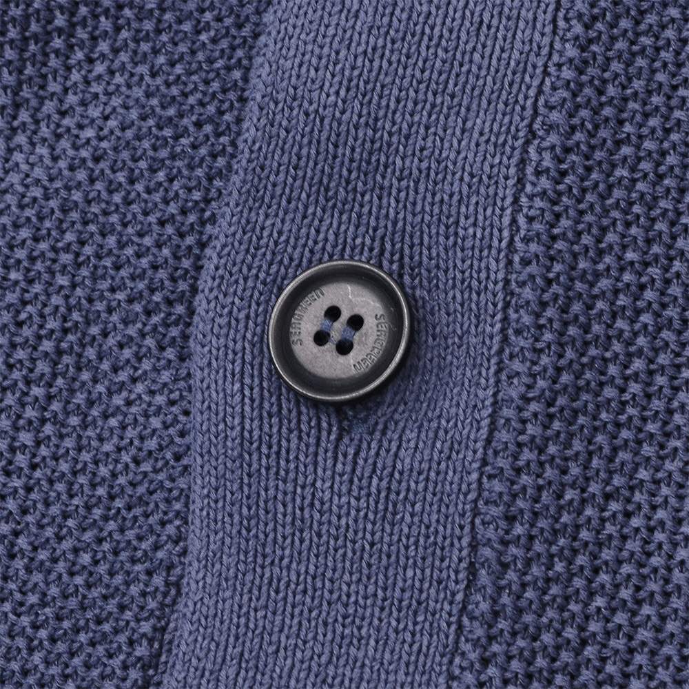 カーディガン メンズ モスステッチニット MOSS STITCH 和紙混紡ポリエステル ネイビー 紺 【URBAN RESEARCH】 リラックスフィット 国内正規品