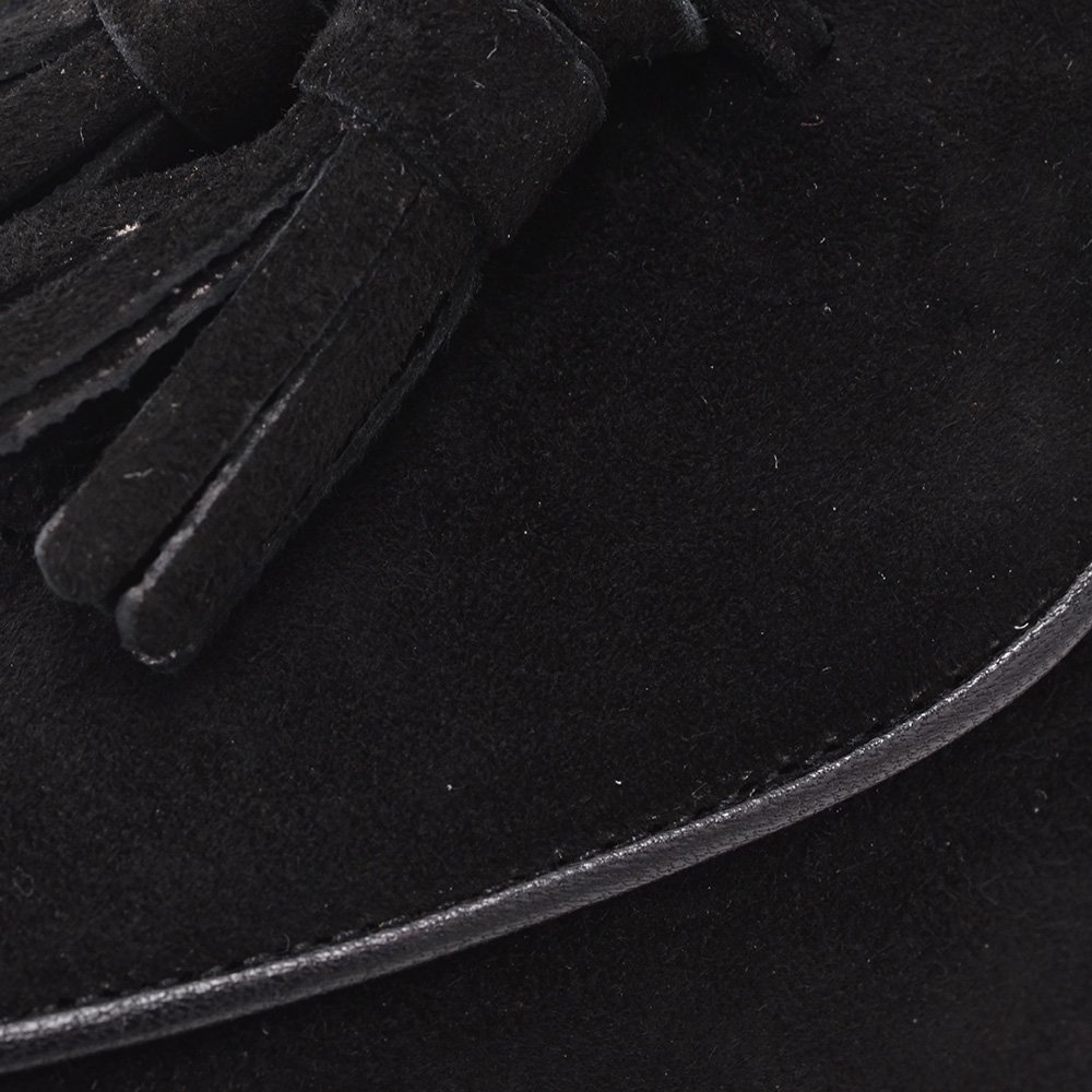 ボードインアンドランジ BAUDOIN & LANGE ベルジャンシューズ メンズ Saganモデル タッセルローファー ブラック 黒 スエードレザー 国内正規品の画像