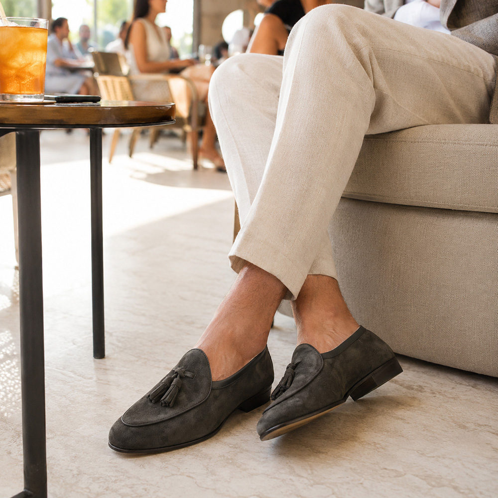 BAUDOIN & LANGE タッセルローファー スエード ボードインアンドランジ BAUDOIN & LANGE タッセルローファー メンズ