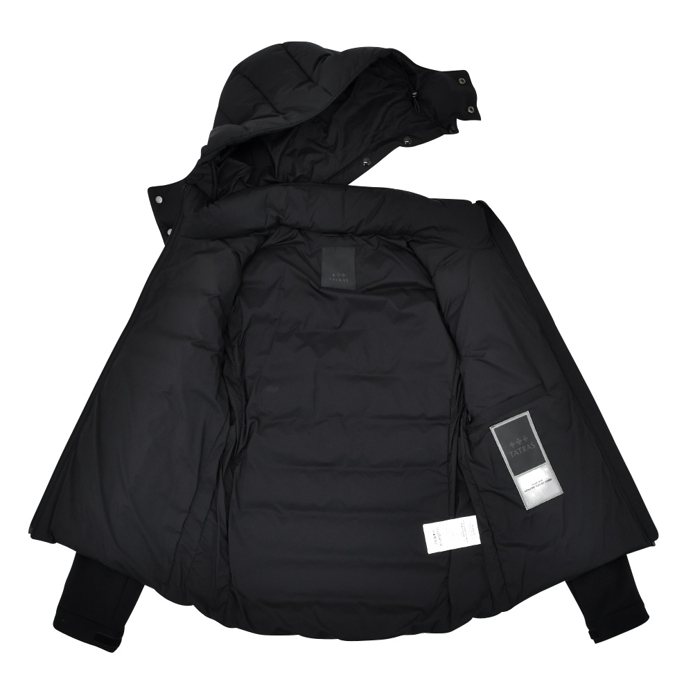 TATRAS ブラック ダウンジャケット タトラス TATRAS ダウンブルゾン メンズ タロ TARO 袖切替ダウン