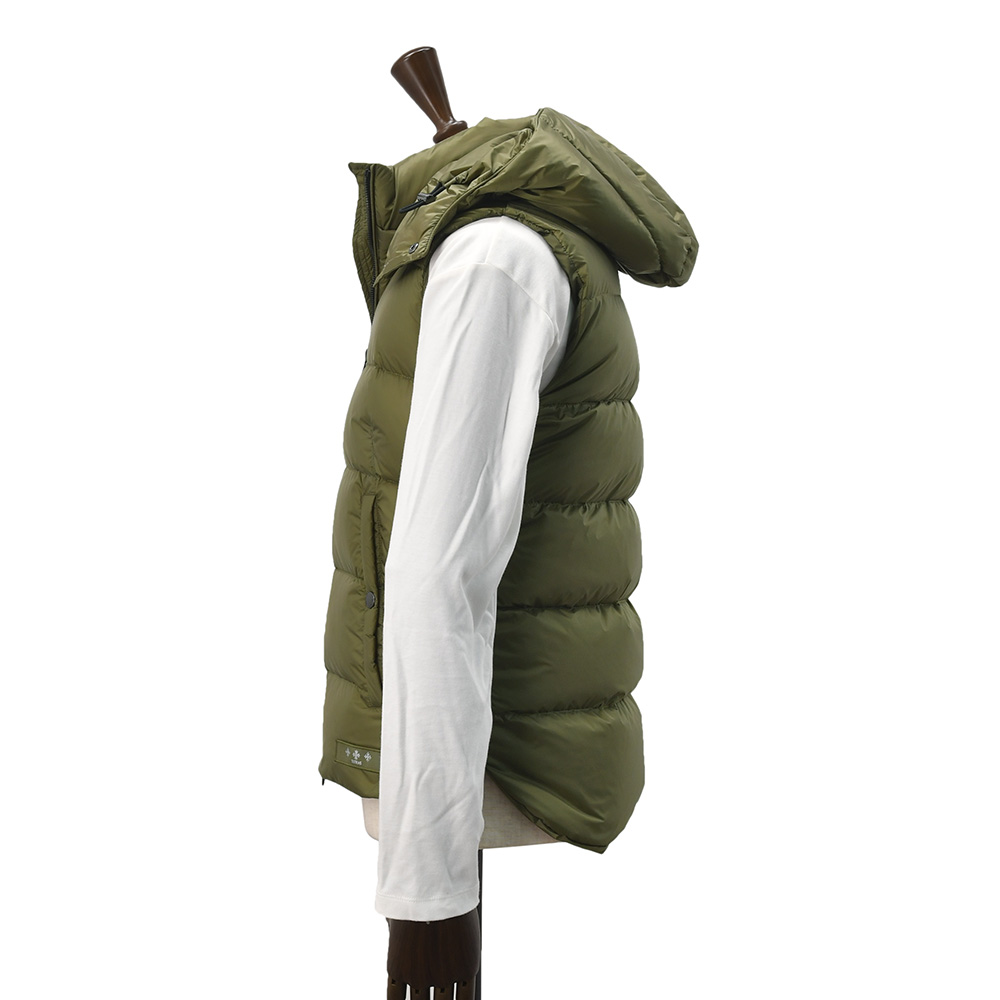 TATRAS フード付きダウンベスト　カーキ タトラス TATRAS ダウンベスト メンズ POSEIDONE ポセイドーネ カーキ