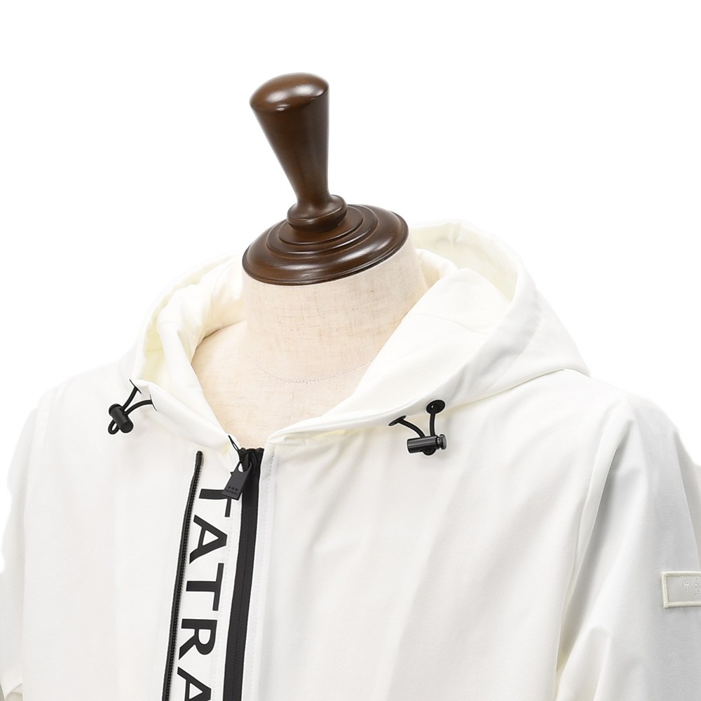 タトラス TATRAS シェルパーカー メンズ オーディー AUDEE ダブルジップ ナイロンポリ ブランドロゴプリント アイボリー ストレッチ 2wayシルエット 国内正規品の画像