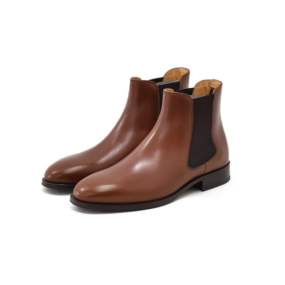 ボードインアンドランジ BAUDOIN & LANGE サイドゴアブーツ メンズ チェルシーブーツ Wall Boots ブラウン 茶 カーフレザー レザーソール 国内正規品の画像