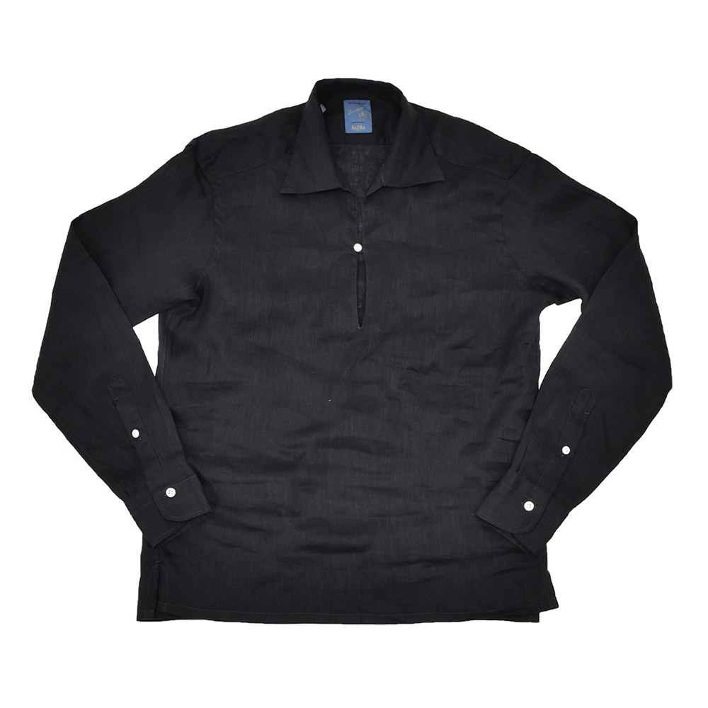 BARBA NAPOLI DANDY LIFE 長袖シャツ 43/17 リネン バルバ BARBA カプリシャツ メンズ DANDY LIFE ダンディライフ