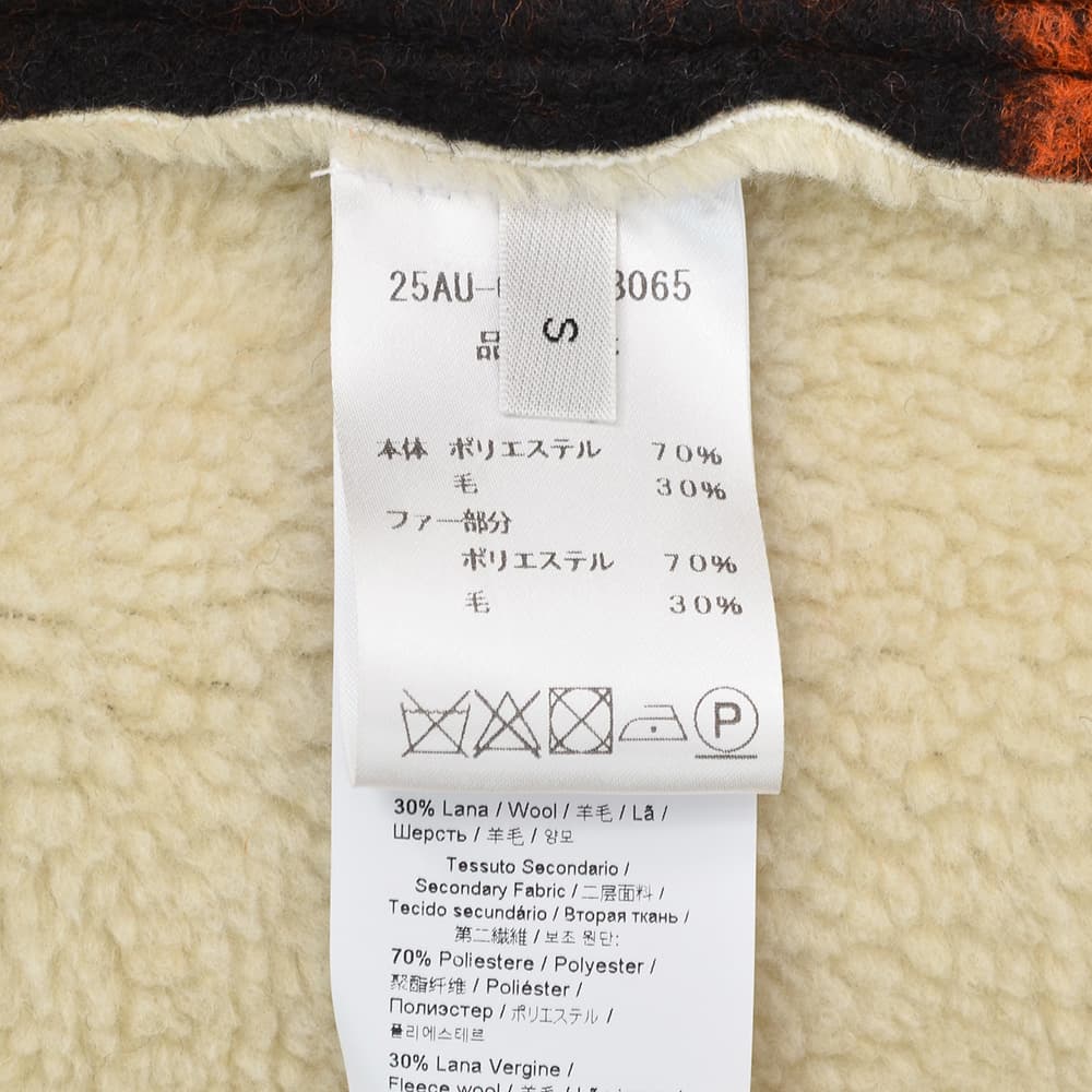 ヌメロ ヴェントゥーノ N°21 チェック柄ブルゾン メンズ マッキノウジャケット ウール混生地 レッド×チャコール 裏ボア リラックスシルエット 国内正規品の画像
