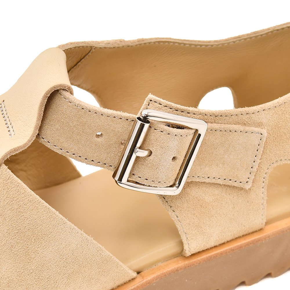 パラブーツ PARABOOT グルカサンダル メンズ PACIFIC パシフィック カーフスエード×スキンレザー ベージュ SPORTソール ストラップ調節 国内正規品の画像