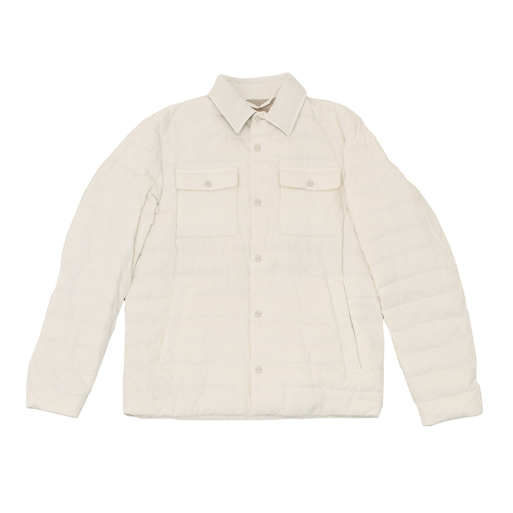 ヘルノリゾート　HERNO RESORT ダウンジャケット メンズ ブルゾン PI00106UR コーデュロイ  コットン100% ホワイト 白 レギュラーフィット 国内正規品の画像