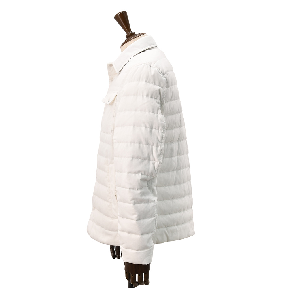 ヘルノリゾート　HERNO RESORT ダウンジャケット メンズ ブルゾン PI00106UR コーデュロイ  コットン100% ホワイト 白 レギュラーフィット 国内正規品の画像