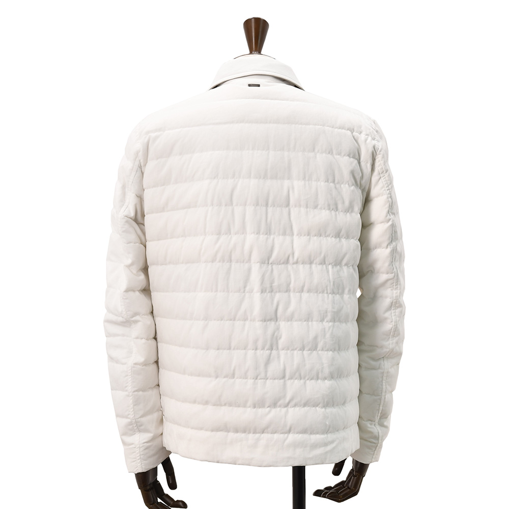 ヘルノリゾート　HERNO RESORT ダウンジャケット メンズ ブルゾン PI00106UR コーデュロイ  コットン100% ホワイト 白 レギュラーフィット 国内正規品の画像