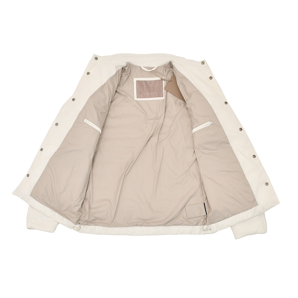 ヘルノリゾート　HERNO RESORT ダウンジャケット メンズ ブルゾン PI00106UR コーデュロイ  コットン100% ホワイト 白 レギュラーフィット 国内正規品の画像