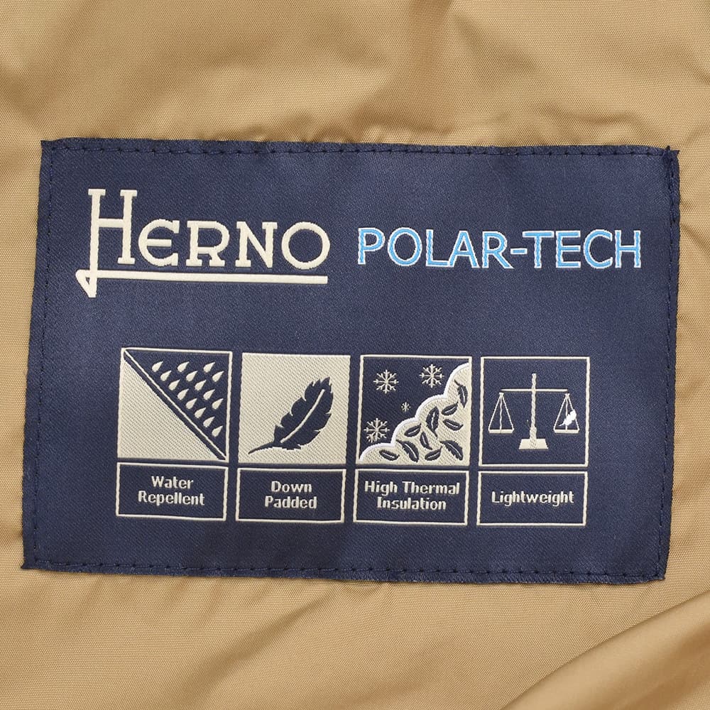 ヘルノ HERNO ダウンジャケット メンズ ポーラテック PI001140U 強撥水ナイロン ブラウンベージュ  ショート丈 ミリタリー フーデッド N-3B 国内正規品の画像