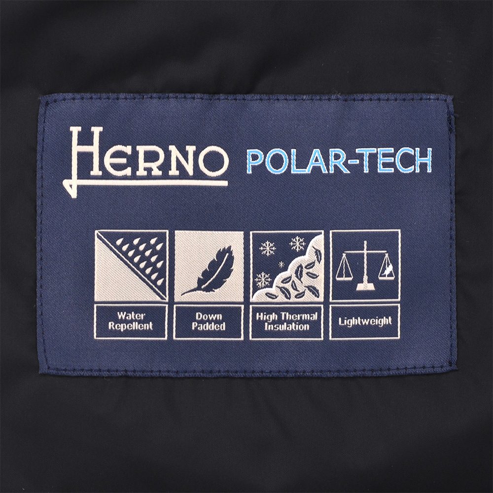 HERNO(ヘルノ) ダウンジャケット メンズ フーディーブルゾン ポーラテック POLAR-TECH ナイロンシャモニー ブラック 黒 国内 ...