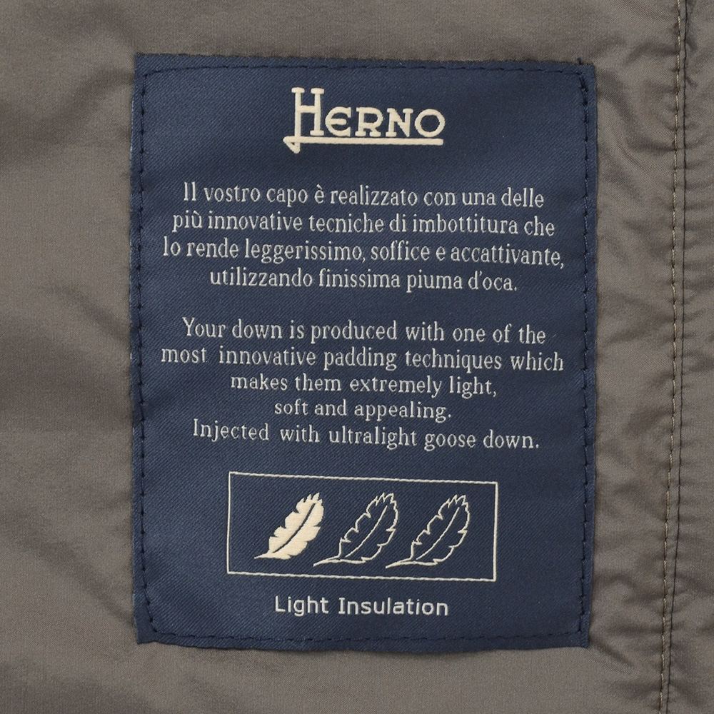 HERNO(ヘルノ) レジェンド HERNO LEGEND インナージレ メンズ ダウンベスト 撥水ナイロン シングル ブラウン ...