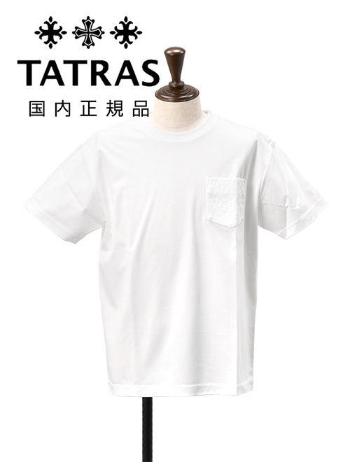 TATRAS■タトラス ロゴ 半袖 コットンＴシャツ ピライノ タトラス TATRAS 半袖Tシャツ メンズ クルーネックカットソー