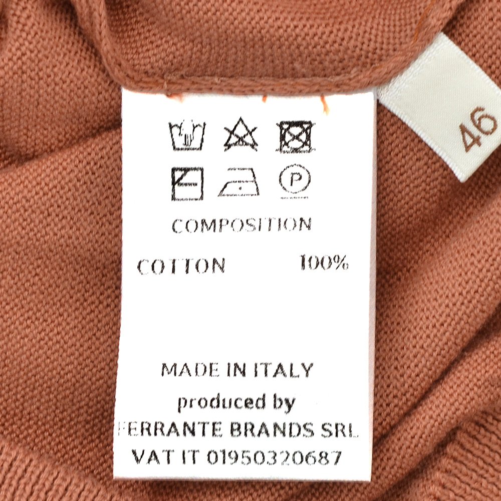 フィリッポ デ ローレンティス FILIPPO DE LAURENTIIS スキッパーニットポロシャツ メンズ サブライムコットン テラコッタ 12ゲージ 国内正規品の画像
