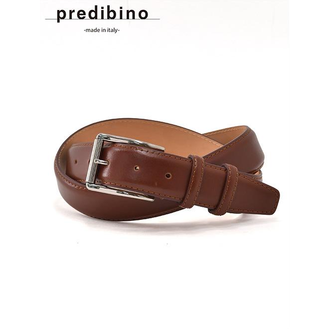 プレディビーノ Predibino レザーベルト メンズ スムースタイプ イタリアンレザー マロンブラウン 3.5cm幅 本革 真鍮バックル イタリア製 でらでら 公式ブランド｜deradera
