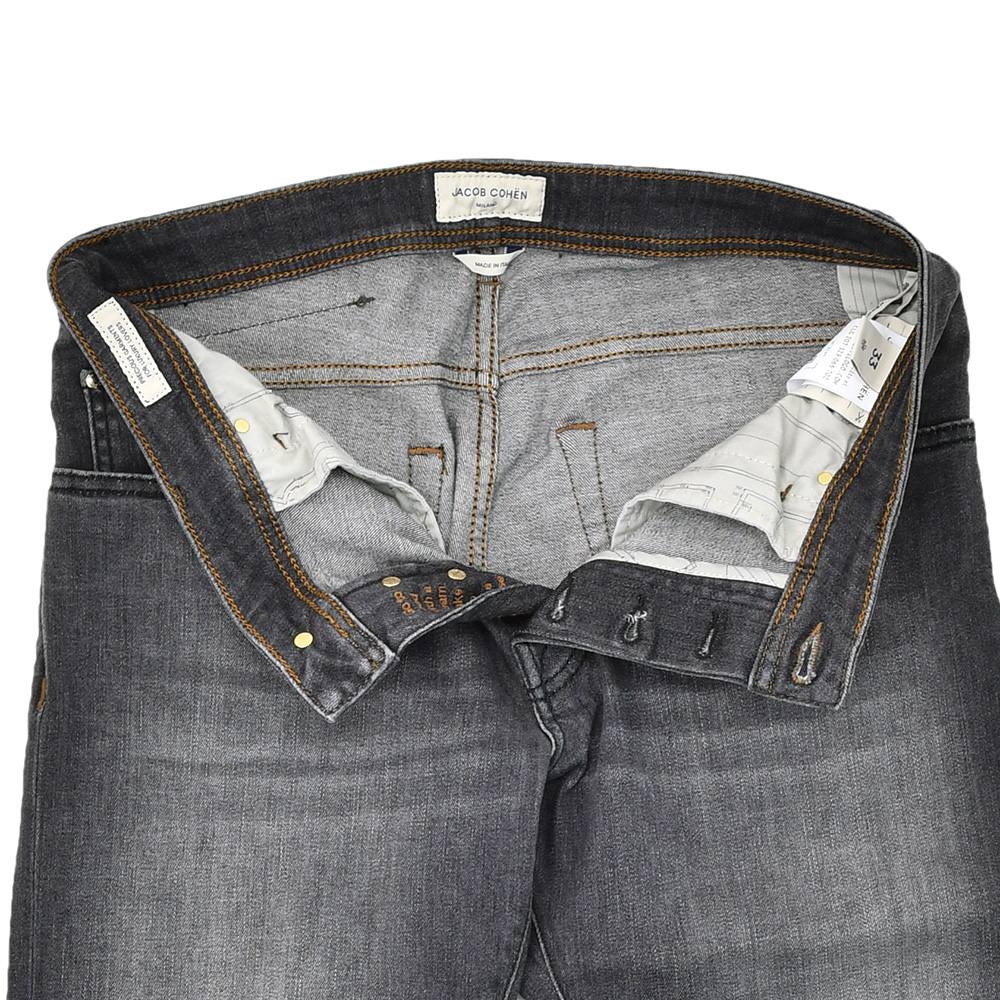 ヤコブコーエン JACOB COHEN ストレッチデニム メンズ  NICK SLIM ニックスリム コットンポリ ブラックウォッシュ  レザーバックパッチ 国内正規品の画像