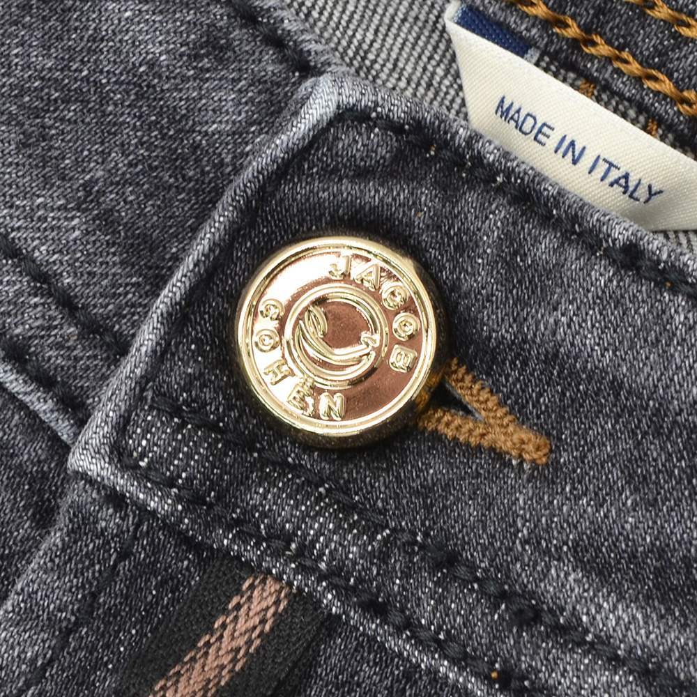 ヤコブコーエン JACOB COHEN ストレッチデニム メンズ  NICK SLIM ニックスリム コットンポリ ブラックウォッシュ  レザーバックパッチ 国内正規品の画像