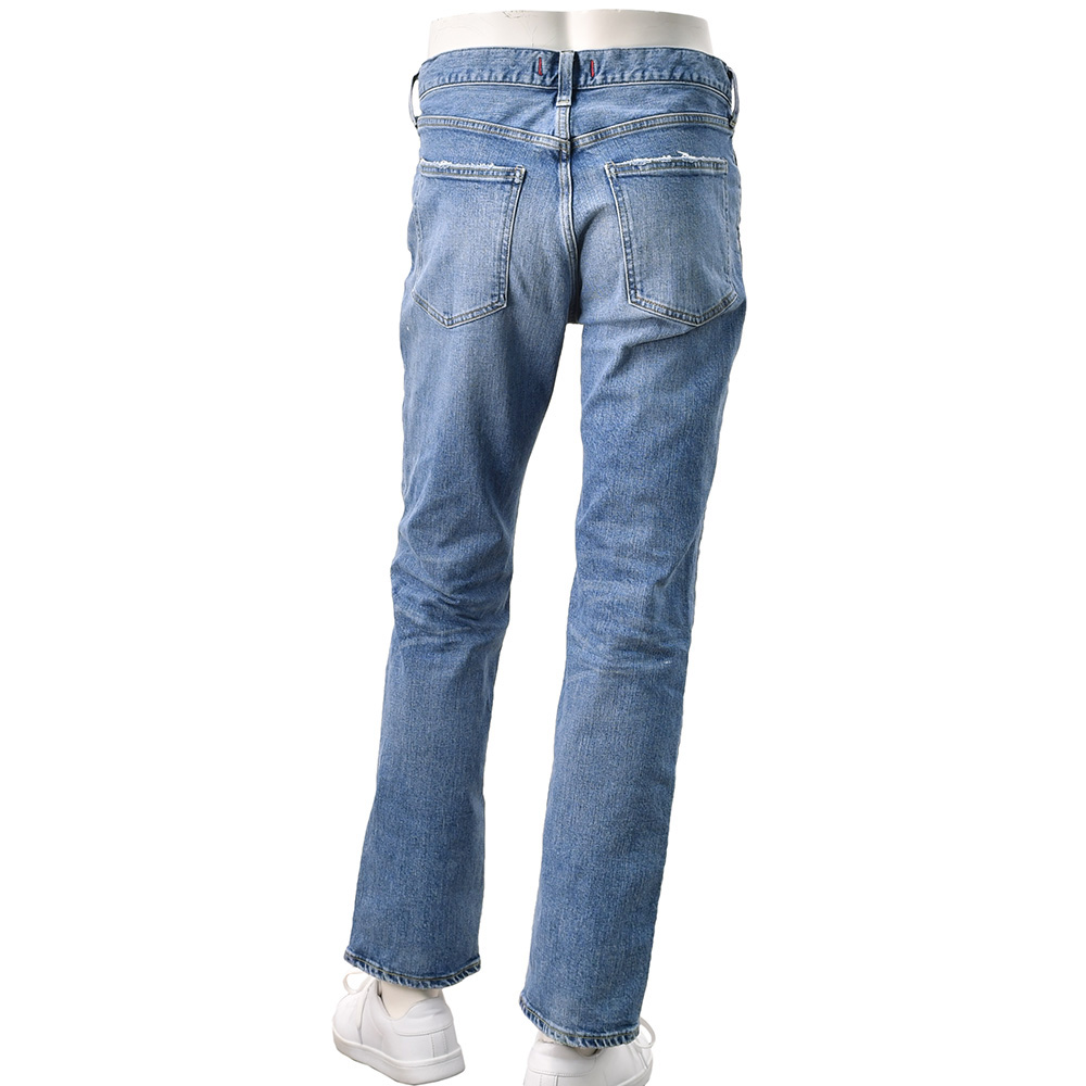 新品 Rhythm ダークブルー ストレートテーパード RED CARD - Rhythm+ リズムプラス ストレッチ テーパード デニムパンツ