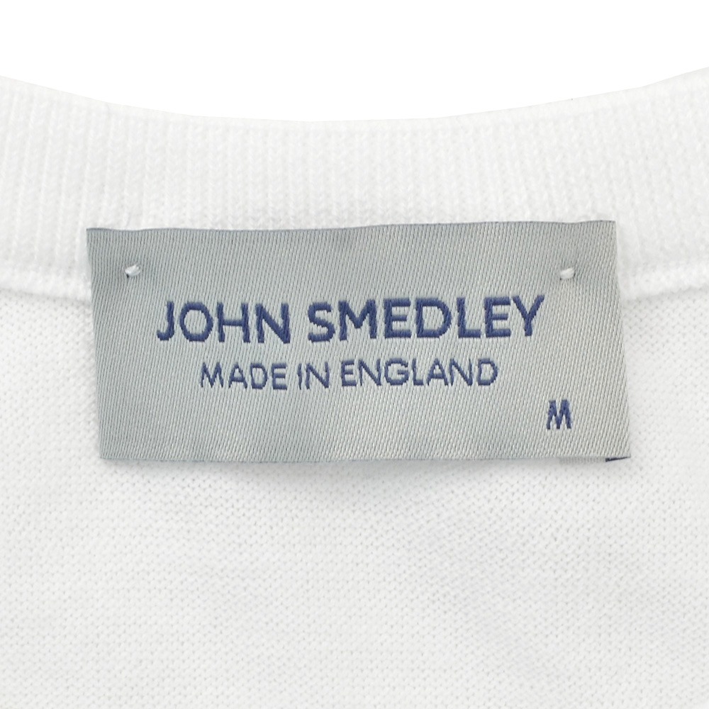 ジョンスメドレー JOHN SMEDLEY クルーネックニット メンズ 半袖 S4633 シーアイランドコットン 30ゲージ ホワイト 白 ドロップショルダー 国内正規品｜deradera｜08