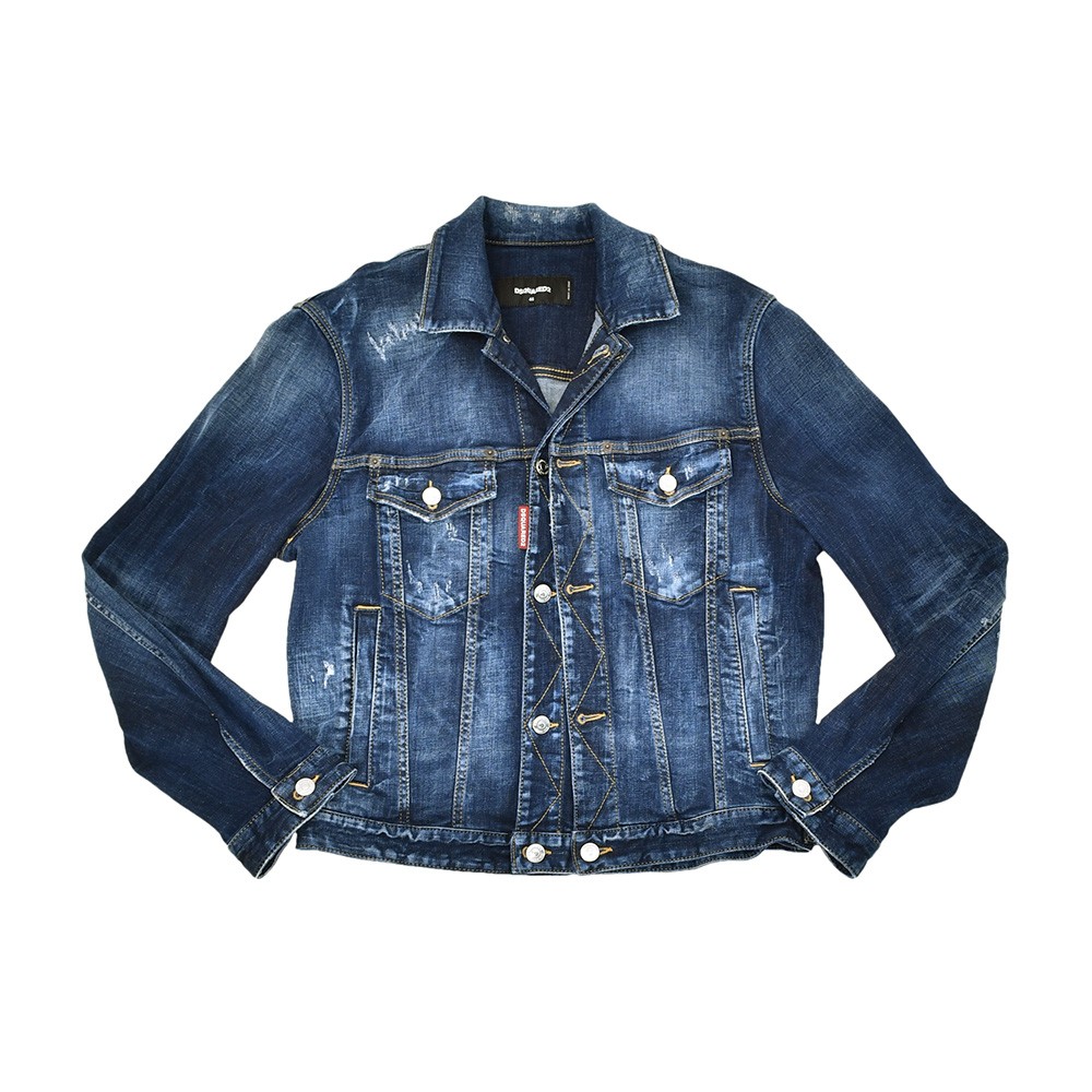 ディースクエアード DSQUARED2 デニムブルゾン メンズ Gジャン S71AN0624 コットン インディゴウォッシュ  ダブルフロント  国内正規品の画像