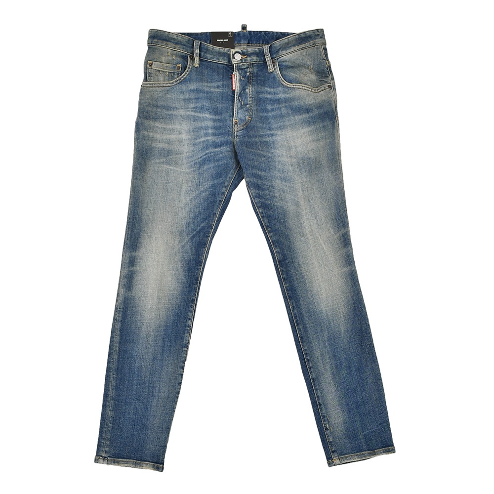 ディースクエアード DSQUARED2 スリムテーパードデニム メンズ コットンストレッチジーンズ SKATER JEAN スケータージーン ヴィンテージブルー 国内正規品の画像