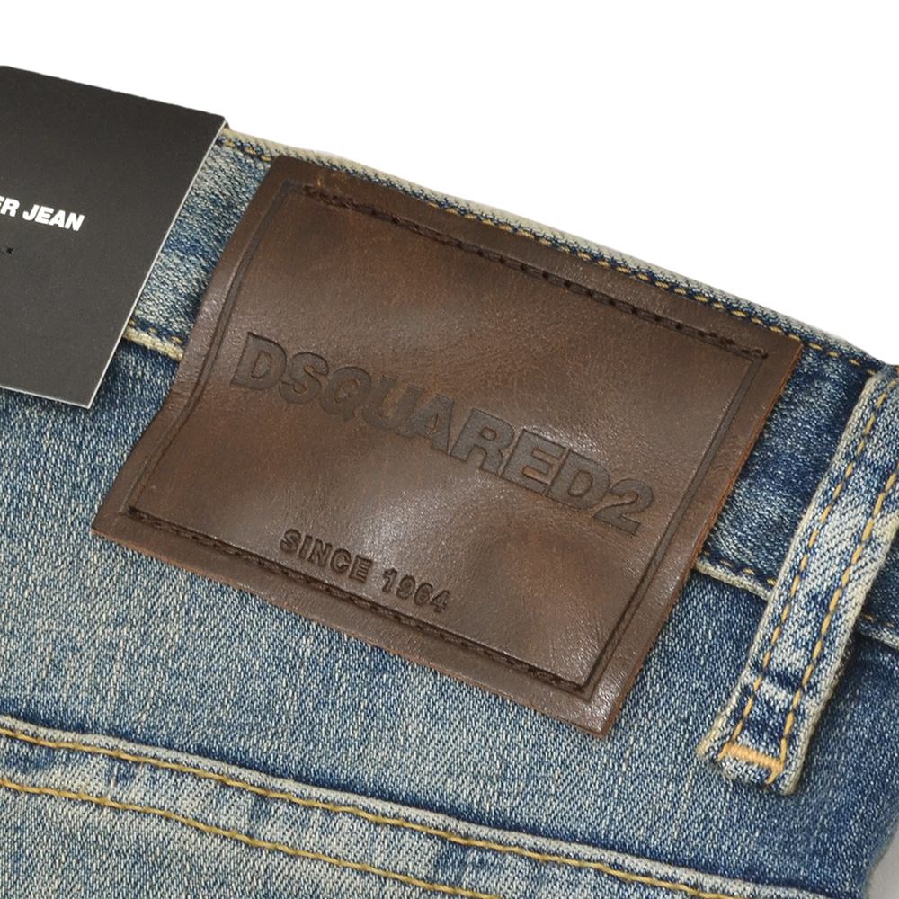 ディースクエアード DSQUARED2 スリムテーパードデニム メンズ コットンストレッチジーンズ SKATER JEAN スケータージーン ヴィンテージブルー 国内正規品の画像