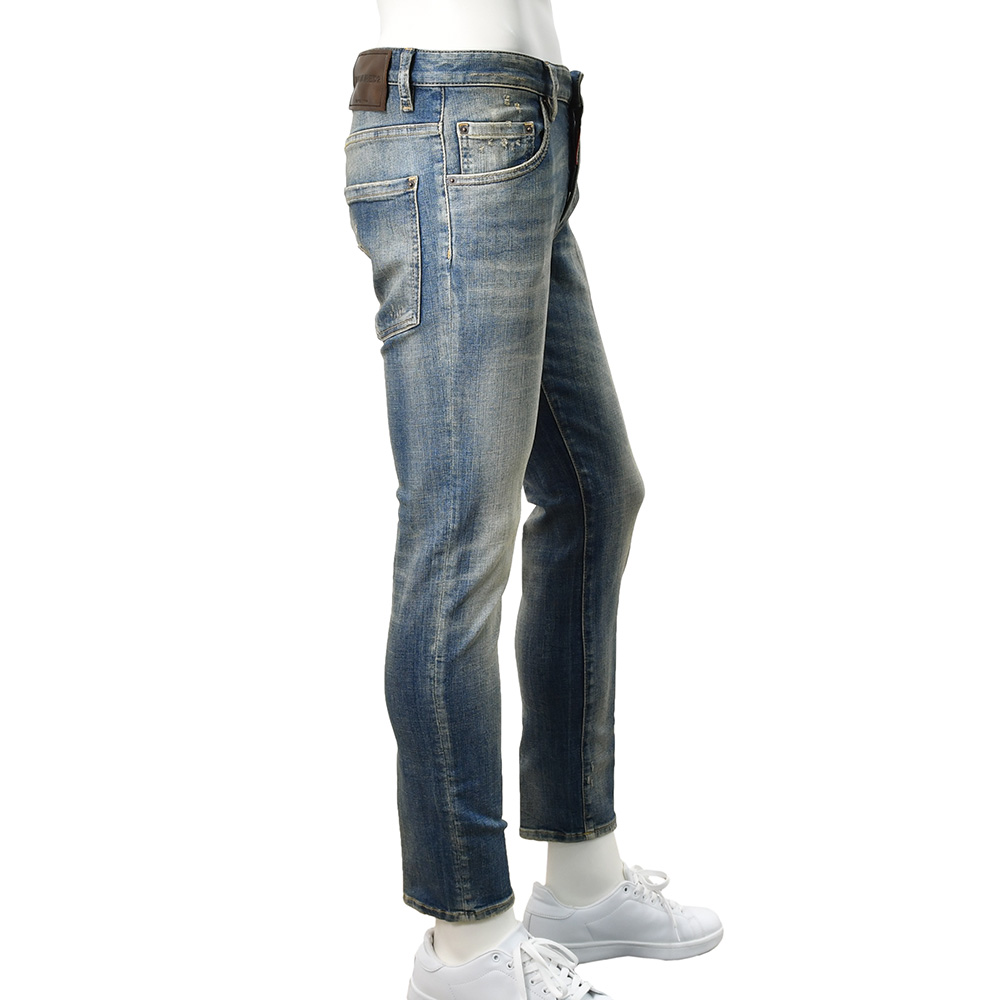ディースクエアード DSQUARED2 スリムテーパードデニム メンズ コットンストレッチジーンズ SKATER JEAN スケータージーン ヴィンテージブルー 国内正規品の画像