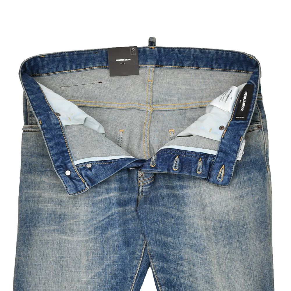 ディースクエアード DSQUARED2 スリムテーパードデニム メンズ コットンストレッチジーンズ SKATER JEAN スケータージーン ヴィンテージブルー 国内正規品の画像