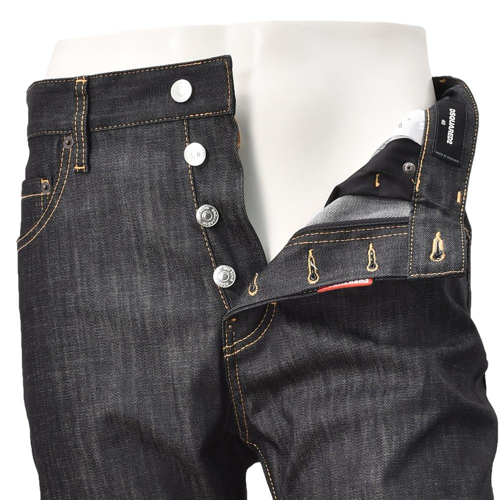 ディースクエアード DSQUARED2 ジーンズ メンズ デニム 642JEAN コットンポリ ブラックウォッシュ 黒 ストレート S71LB1696 微ストレッチ 国内正規品の画像
