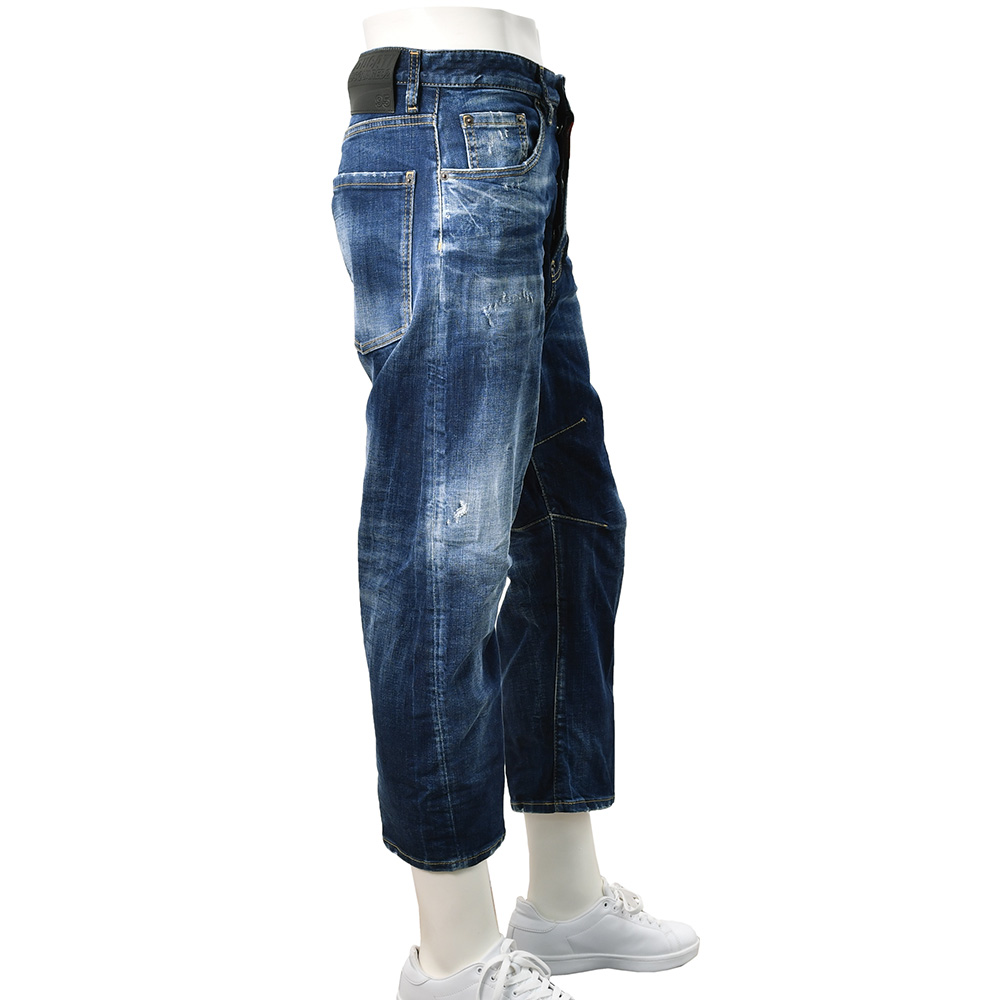 ディースクエアード DSQUARED2 ダメージデニム メンズ DUCATIコラボ Kawaii Jeansモデル コットン インディゴブルーウォッシュ   国内正規品の画像