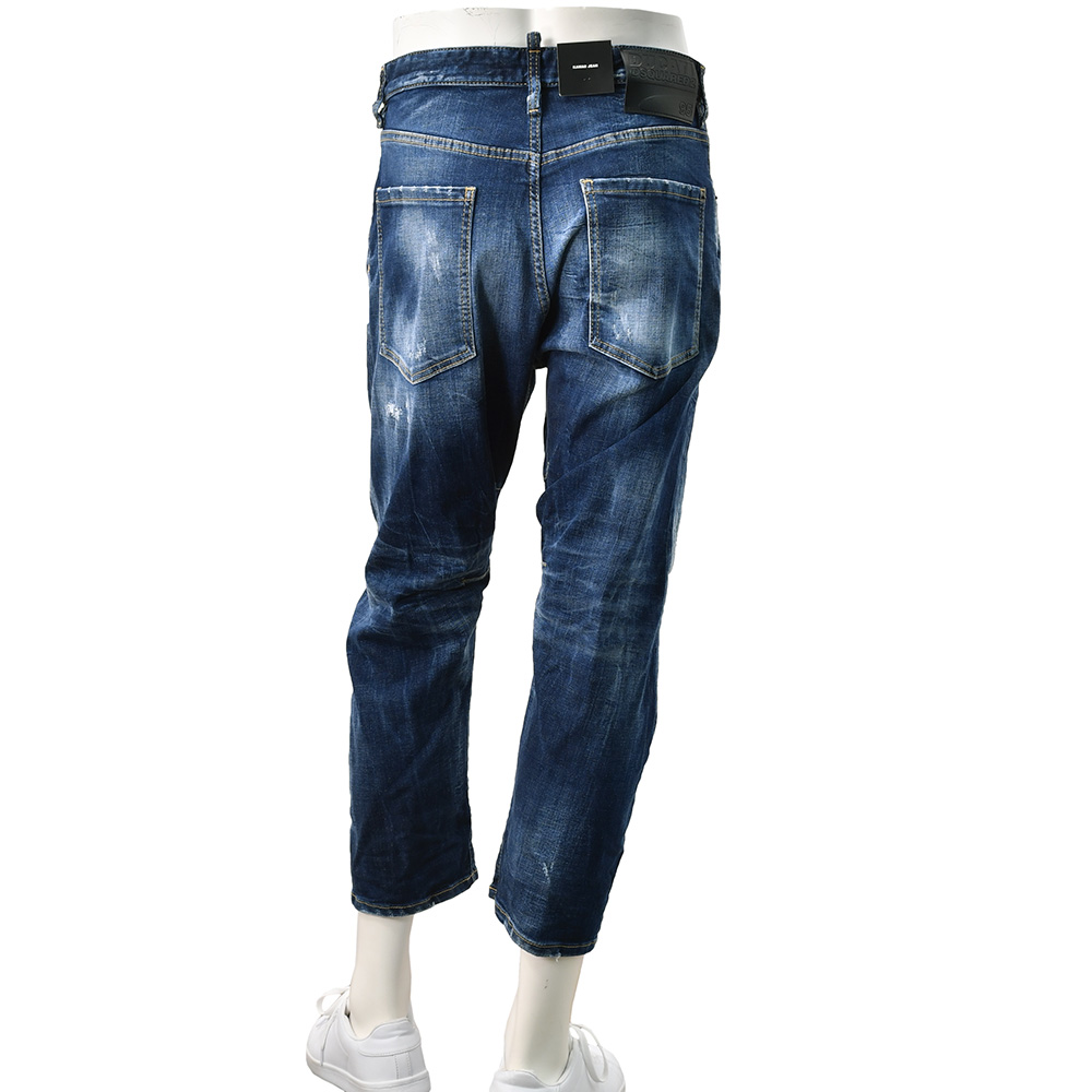 ディースクエアード DSQUARED2 ダメージデニム メンズ DUCATIコラボ Kawaii Jeansモデル コットン インディゴブルーウォッシュ   国内正規品の画像