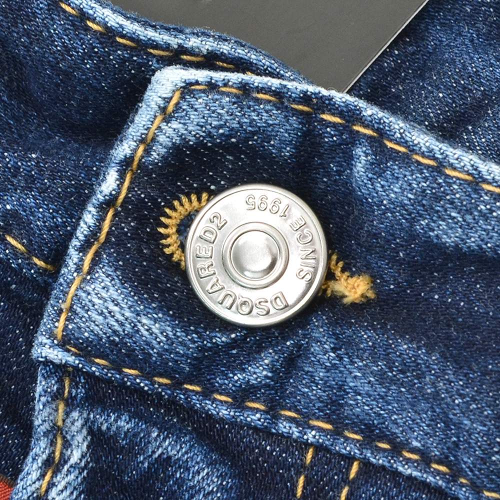 ディースクエアード DSQUARED2 ダメージデニム メンズ DUCATIコラボ Kawaii Jeansモデル コットン インディゴブルーウォッシュ   国内正規品の画像