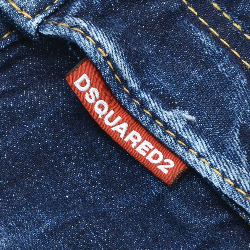 ディースクエアード DSQUARED2 ダメージデニム メンズ DUCATIコラボ Kawaii Jeansモデル コットン インディゴブルーウォッシュ   国内正規品の画像