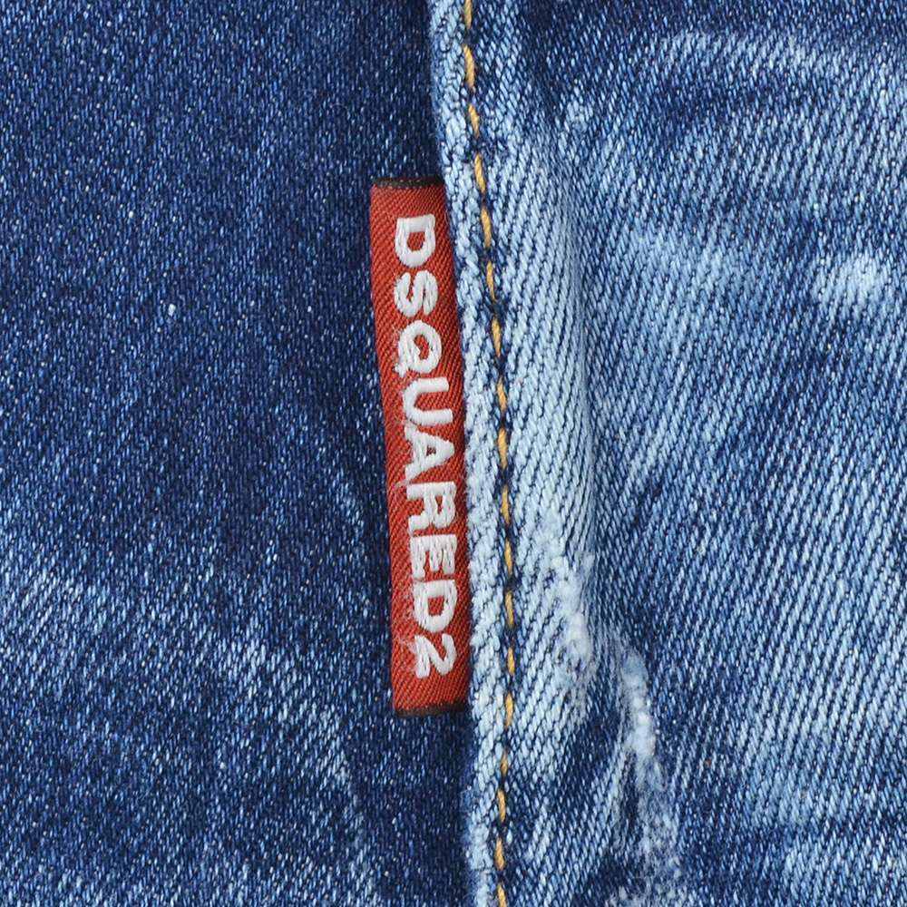 ディースクエアード DSQUARED2 ダメージデニムパンツ メンズ Slim Twist Jean スリムツイスト ブルーウォッシュスリムテーパード リペア加工 国内正規品の画像