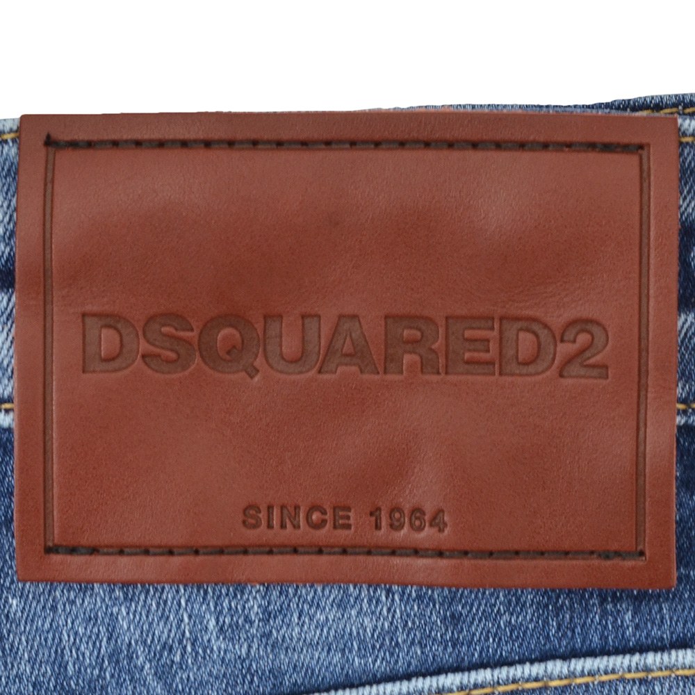 ディースクエアード DSQUARED2 ダメージデニムパンツ メンズ Slim Twist Jean スリムツイスト ブルーウォッシュスリムテーパード リペア加工 国内正規品の画像