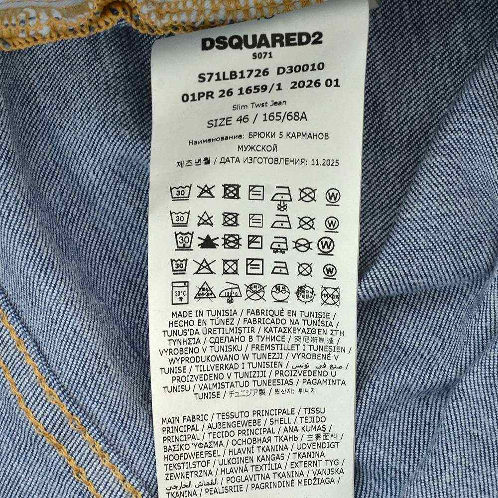ディースクエアード DSQUARED2 ダメージデニムパンツ メンズ Slim Twist Jean スリムツイスト ブルーウォッシュスリムテーパード リペア加工 国内正規品の画像