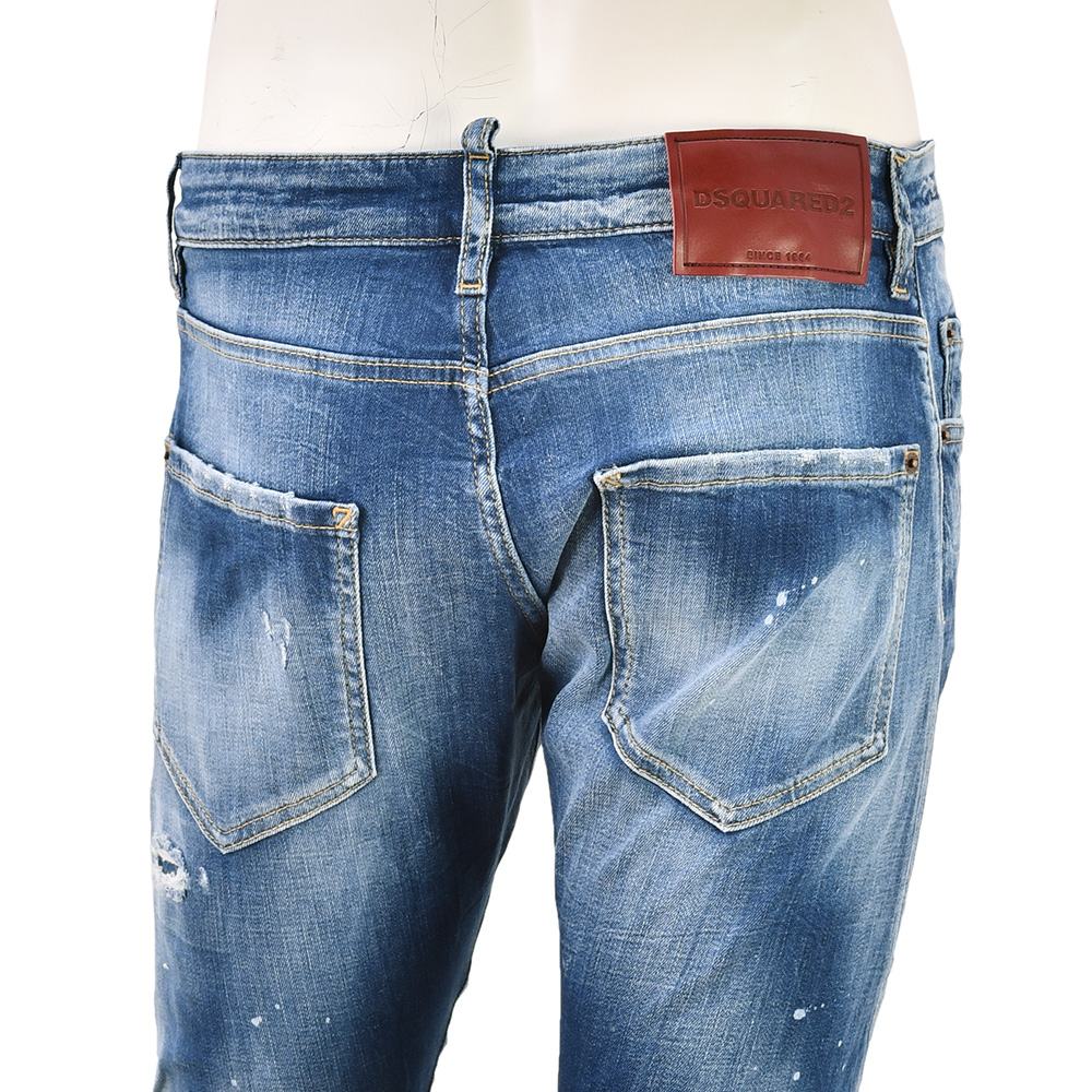 ディースクエアード DSQUARED2 ダメージデニムパンツ メンズ Slim Twist Jean スリムツイスト ブルーウォッシュスリムテーパード リペア加工 国内正規品の画像