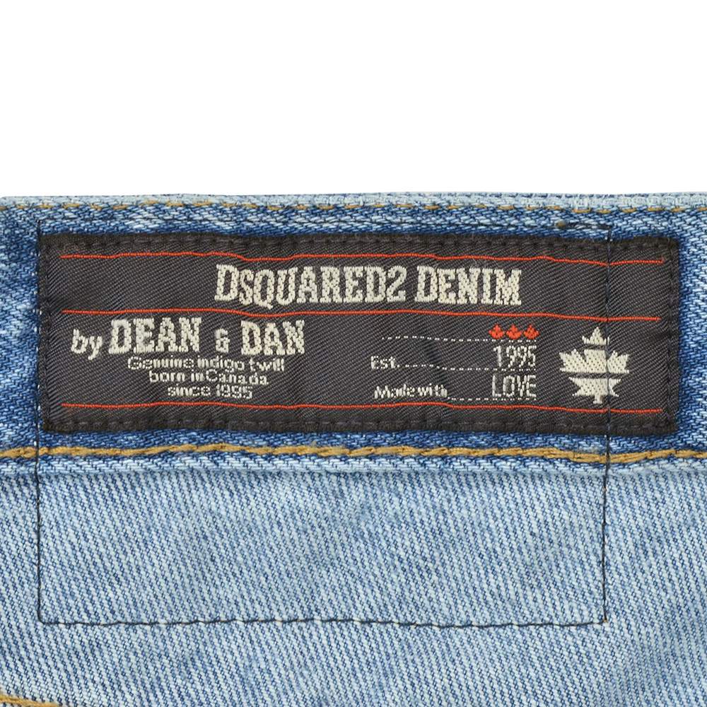ディースクエアード DSQUARED2 ダメージデニムパンツ メンズ コットン100％ Teddy Jean テディ ライトブルーウォッシュ リラックステーパード 国内正規品の画像