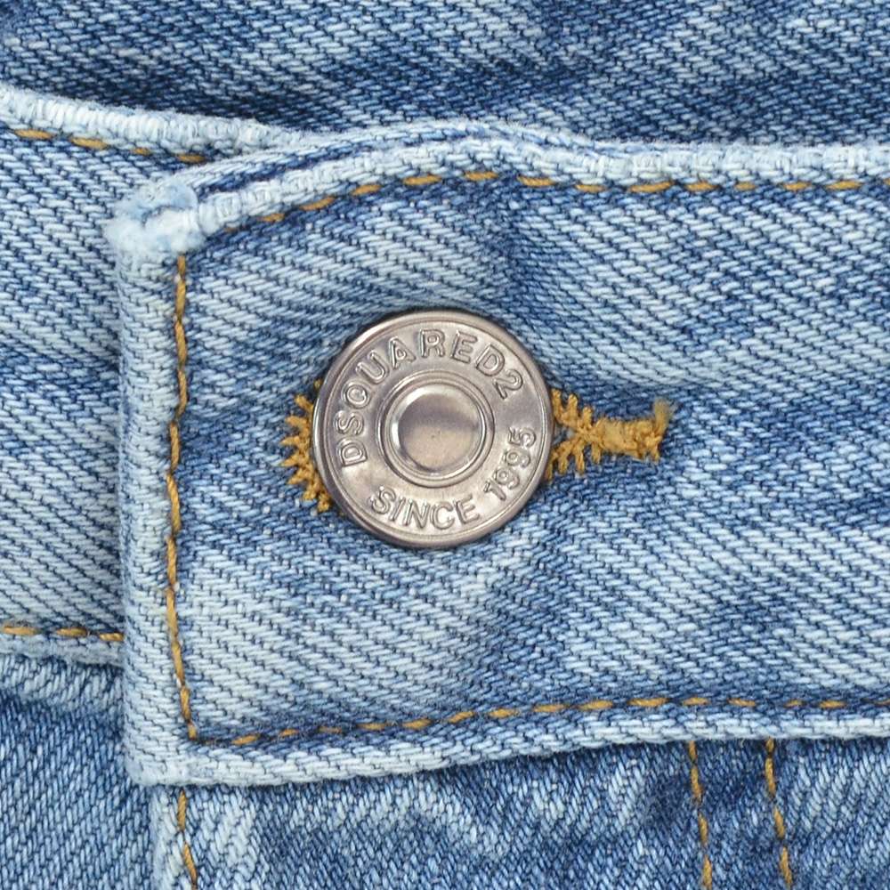 ディースクエアード DSQUARED2 ダメージデニムパンツ メンズ コットン100％ Teddy Jean テディ ライトブルーウォッシュ リラックステーパード 国内正規品の画像