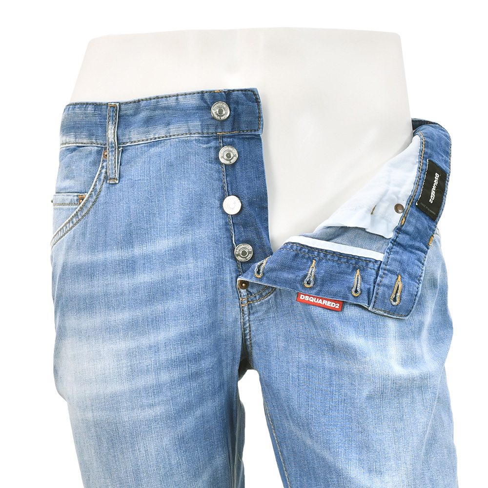 ディースクエアード DSQUARED2 ライトオンスデニムパンツ メンズ Skater Jean スケーターモデル ライトブルーウォッシュ スリムテーパード 国内正規品の画像