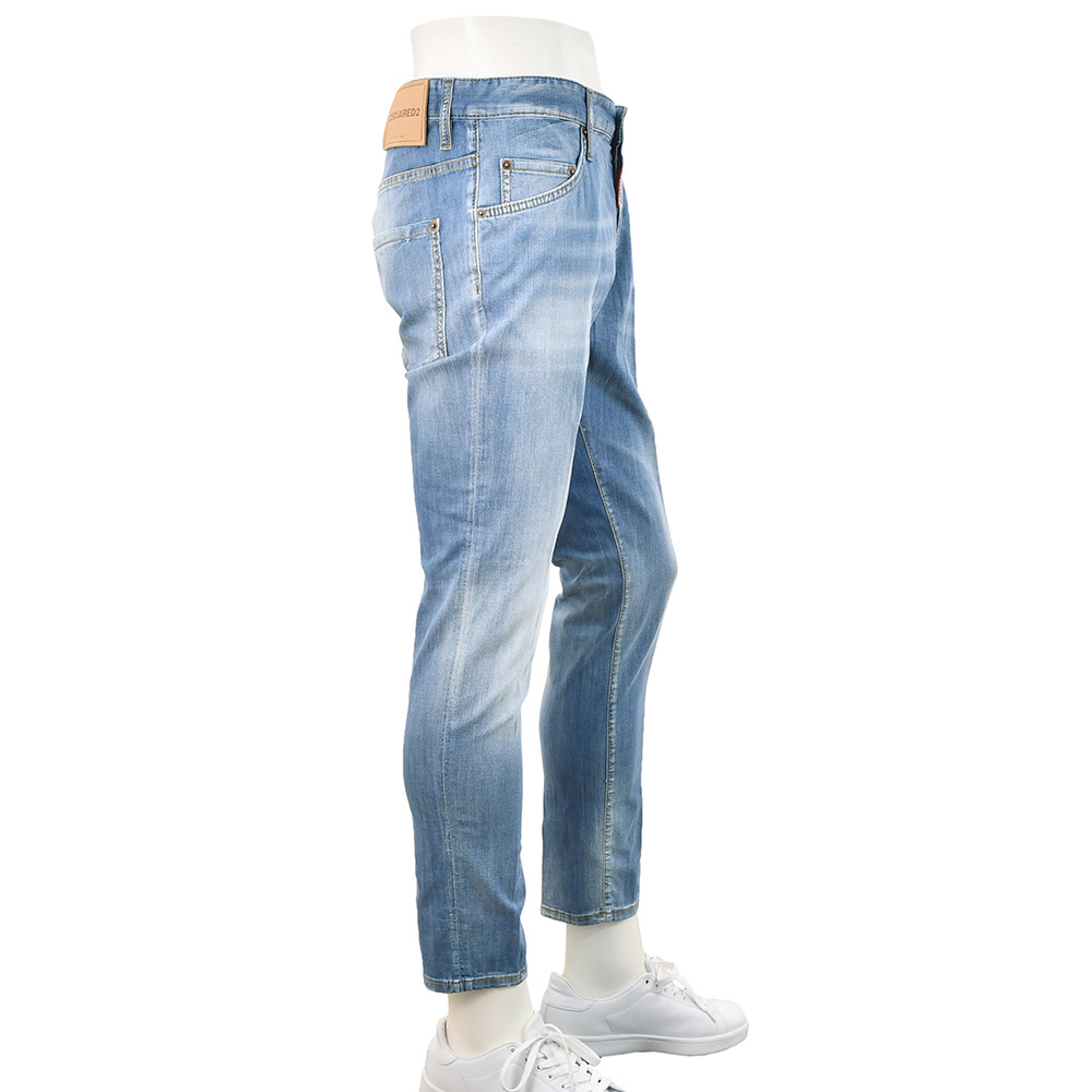 ディースクエアード DSQUARED2 ライトオンスデニムパンツ メンズ Skater Jean スケーターモデル ライトブルーウォッシュ スリムテーパード 国内正規品の画像