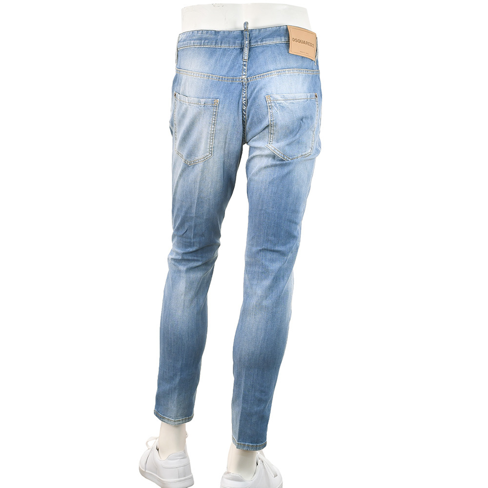 DSQUARED2 ライトブルーデニムパンツ 48 DSQUARED2（ディースクエアード） ライトオンスデニムパンツ メンズ