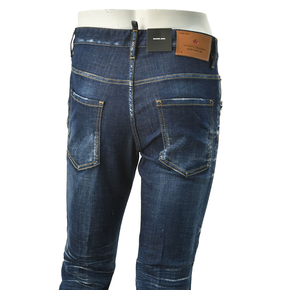 ディースクエアード DSQUARED2 スリムテーパードデニム メンズ コットンストレッチジーンズ SKATER JEAN スケータージーン インディゴウォッシュ 国内正規品の画像