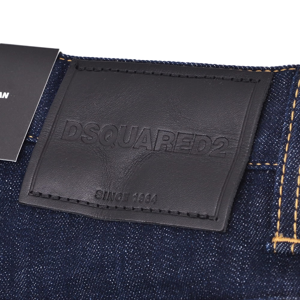 ディースクエアード DSQUARED2  メンズ S74LB1425 SKATER JEAN スケータージーン インディゴ リジットデニム レザーバックパッチ 国内正規品の画像