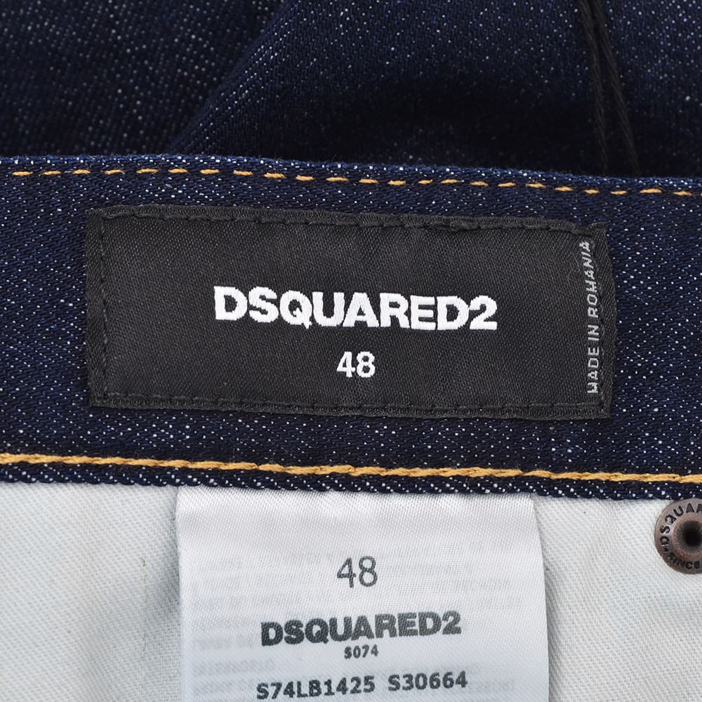 ディースクエアード DSQUARED2  メンズ S74LB1425 SKATER JEAN スケータージーン インディゴ リジットデニム レザーバックパッチ 国内正規品の画像