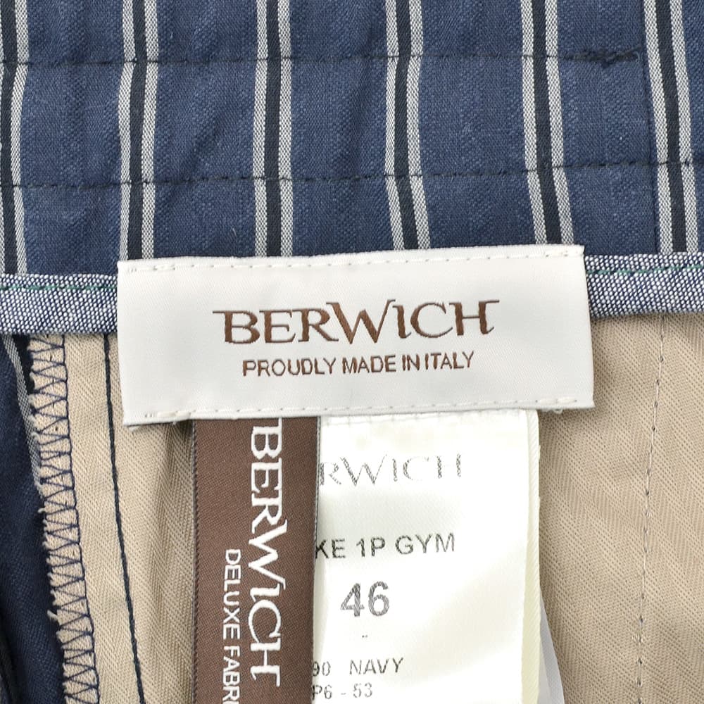 【新品未使用】ベルウィッチストライプパンツ　46 ベルウィッチ BERWICH ストライプ柄パンツ メンズ SAKE 1P GYM サケ