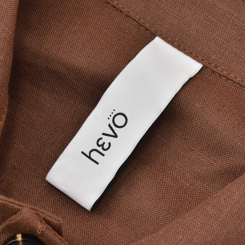 イーヴォ HEVO シャツアウター メンズ ワークブルゾン SPECCHIOLLA スペッキオッラ  リネンレーヨン レッドブラウン リラックスフィット 国内正規品の画像